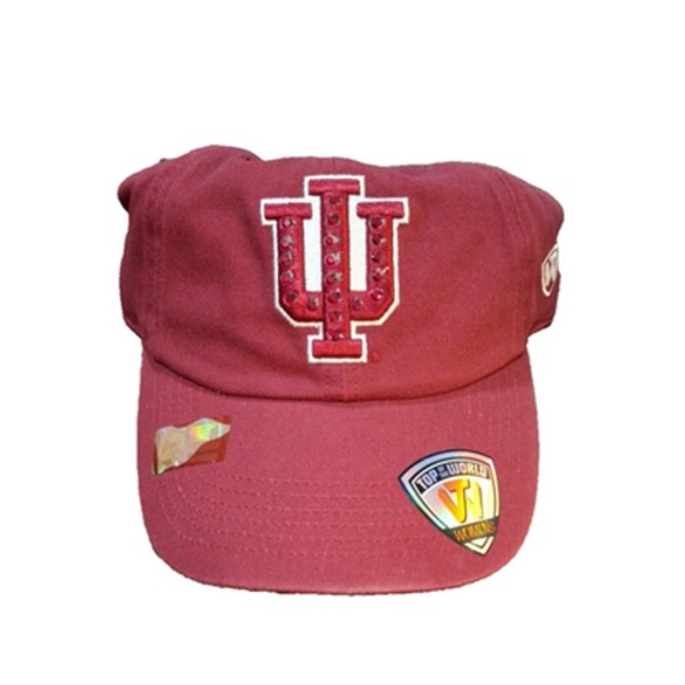 Indiana Hoosiers TOW Women Dark Red Flair Bling Adjustable Hat - New!
